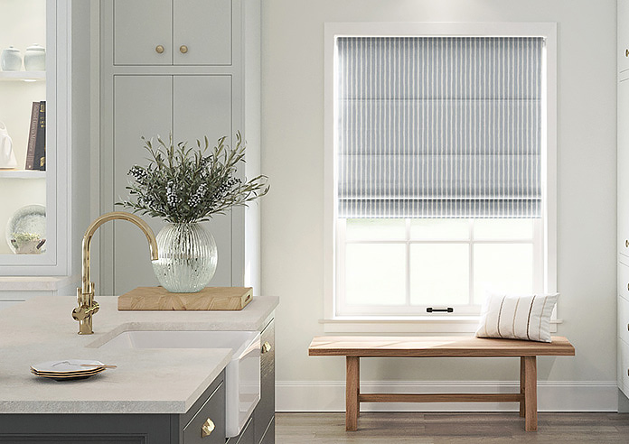 Vintage Stripe, Cool Grey - Roman Blind - Image 3